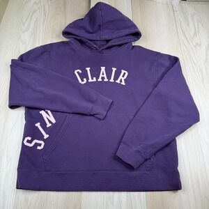 Sinclair Mens Purple Stretch Logo Outdoor Long Sleeve Hooded Sweatshirt Size XL
